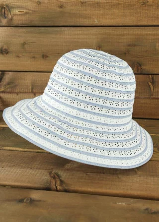 Шляпа-панама женская FIJI29, 50287 белый/голубой