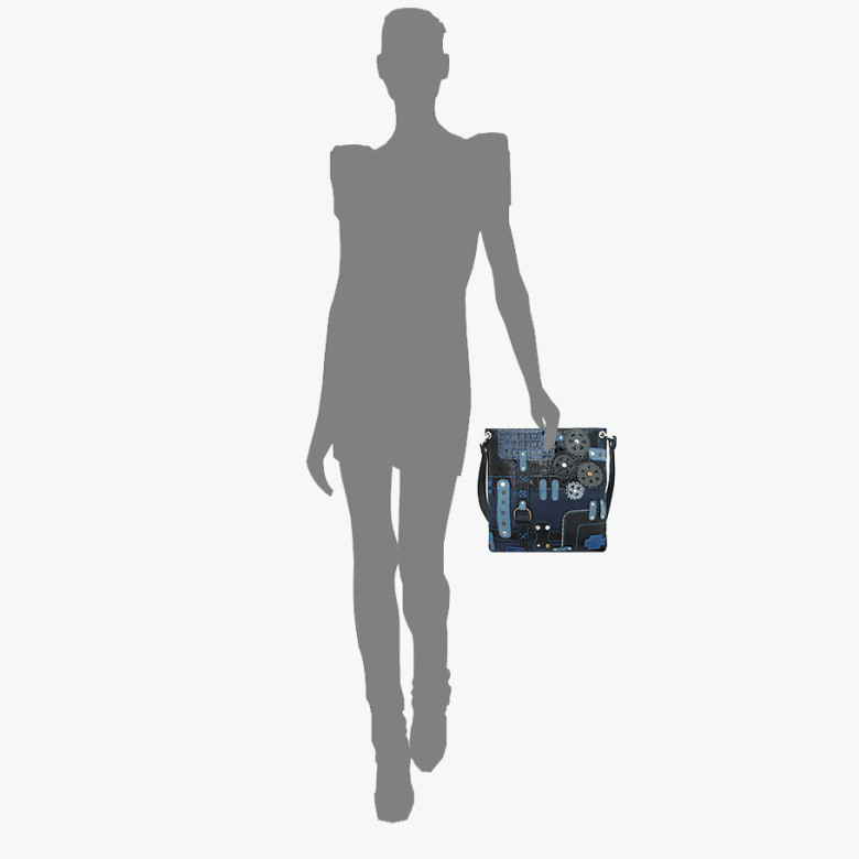 Сумка женская Protege, ДС-144-180 Техно чёрно-синяя