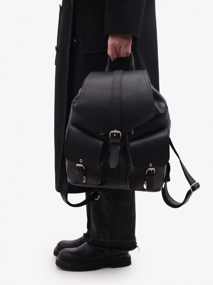 Кожаный рюкзак RHino 16-02 чёрный Кожаный рюкзак RHino 16-02 чёрный