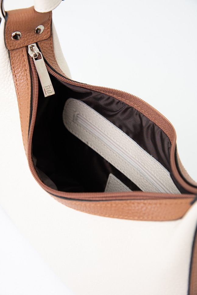 Сумка женская Protege Ц-511 белый/коричневый флотер Сумка женская Protege Ц-511 белый/коричневый флотер