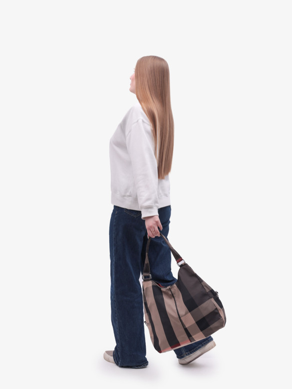 Сумка женская Runyi 08 серая клетка Сумка женская Runyi 08 серая клетка