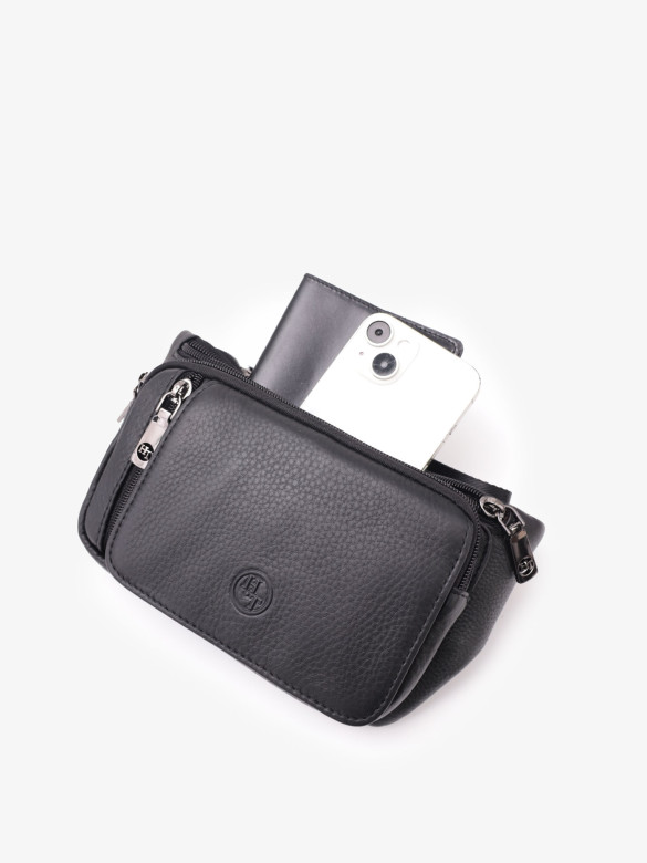 Мужская сумка на пояс Hight Touch 8786-34 черная