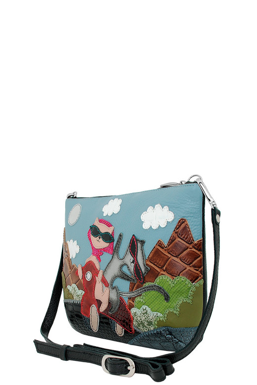 Сумка женская Protege, ДС-261-173 Кот №49 чёрная