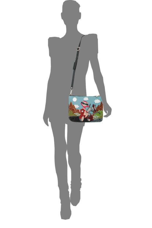 Сумка женская Protege, ДС-261-173 Кот №49 чёрная