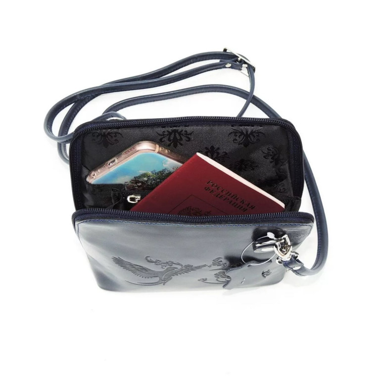 Женская кожаная сумка Natalia Kalinovskaya С83п "Уна" синяя