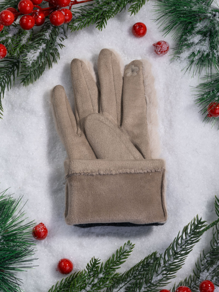 Перчатки женские Юйлин 7728 бежевые Перчатки женские Юйлин 7728 бежевые