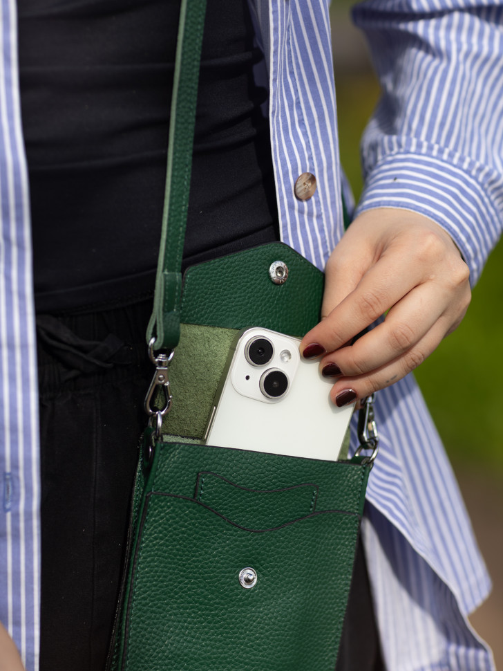 Сумка женская для телефона 5509 d.green