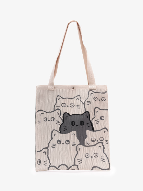 Сумка-шопер Baggins Cat бежевая