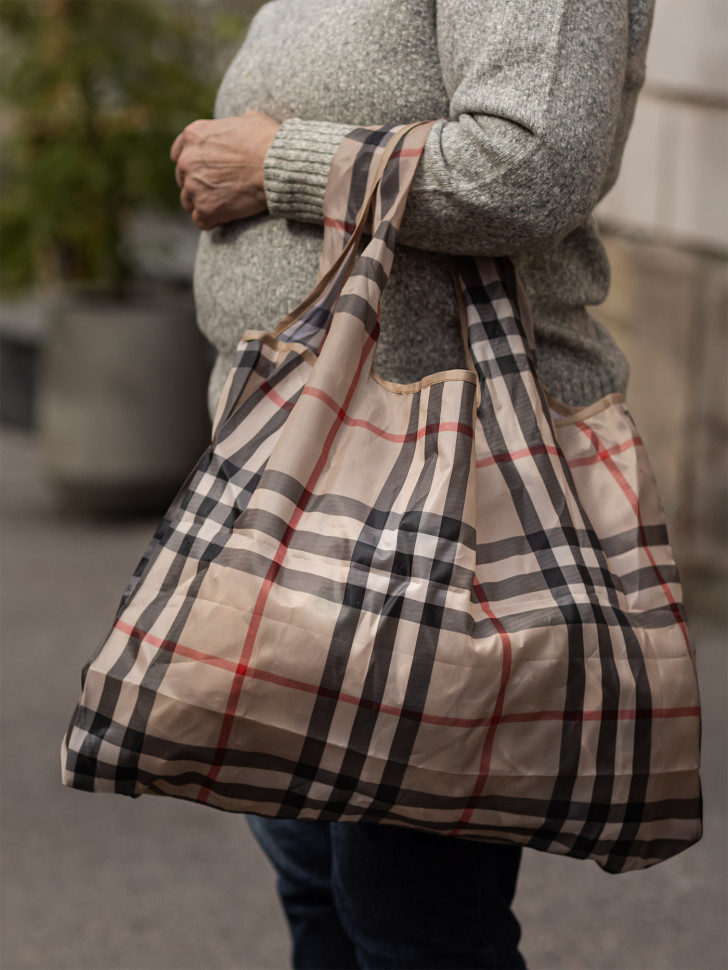 Сумка-трансформер Ж01-0224 клетка бежевая Сумка-трансформер Ж01-0224 клетка бежевая