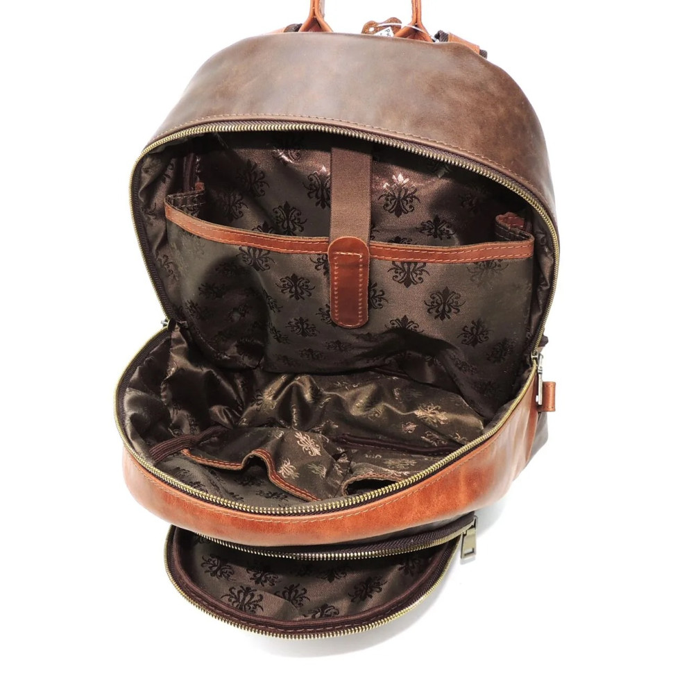 Рюкзак женский Natalia Kalinovskaya Р-43.602-1 «Леона» коричневый/рыжий гладкий Рюкзак женский Natalia Kalinovskaya Р-43.602-1 «Леона» коричневый/рыжий гладкий