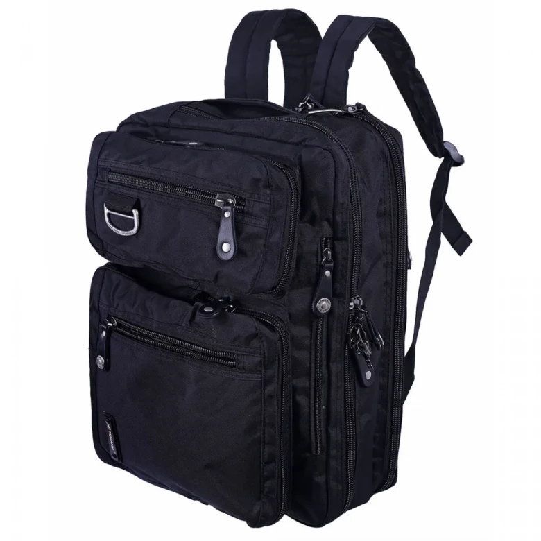 Сумка-рюкзак трансформер из текстиля Numanni 356 чёрная