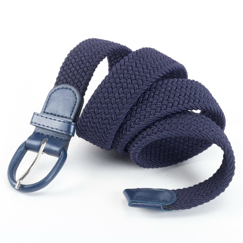 Ремень женский 35 резинка тёмно-синий