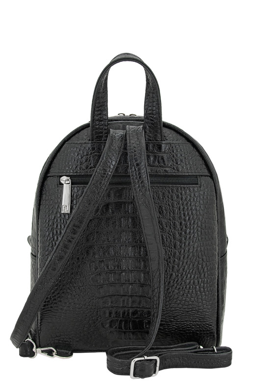 Кожаный рюкзак Protege, 348-181 "Техно" черный+красный рептилия кайман Кожаный рюкзак Protege, 348-181 "Техно" черный+красный рептилия кайман