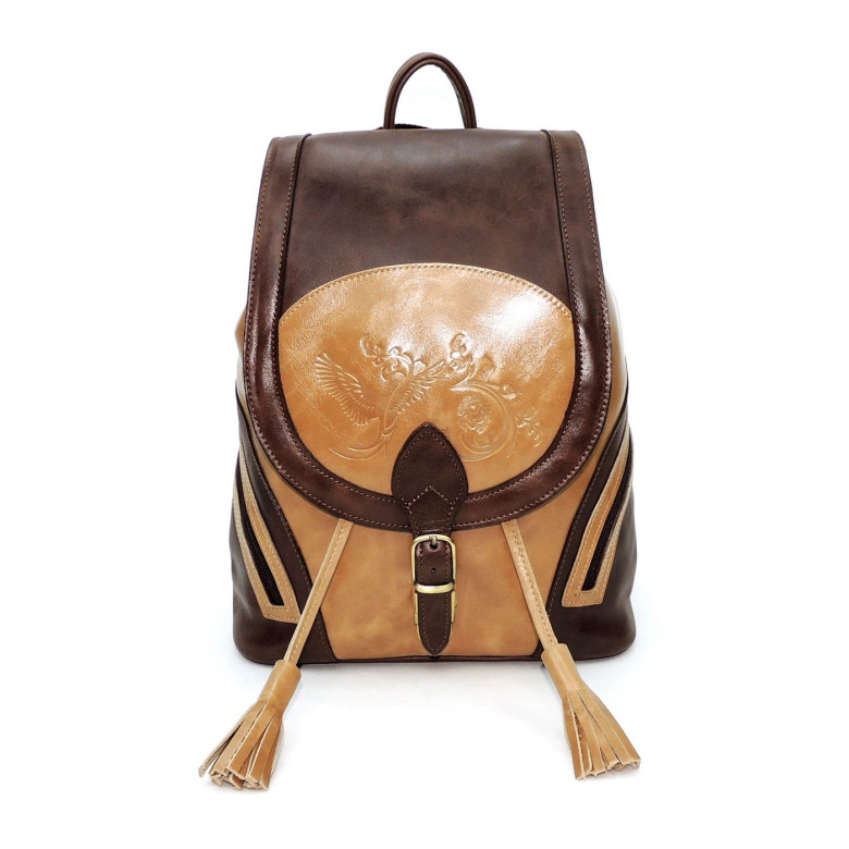 Рюкзак женский Natalia Kalinovskaya, "Ксантия" бежевый/коричневый Рюкзак женский Natalia Kalinovskaya, "Ксантия" бежевый/коричневый