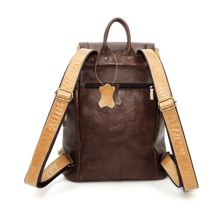 Рюкзак женский Natalia Kalinovskaya, "Ксантия" бежевый/коричневый Рюкзак женский Natalia Kalinovskaya, "Ксантия" бежевый/коричневый