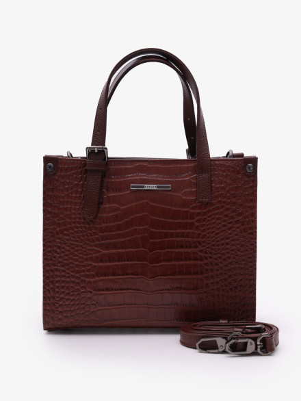 Сумка женская Karya 2402 коричневый крокодил