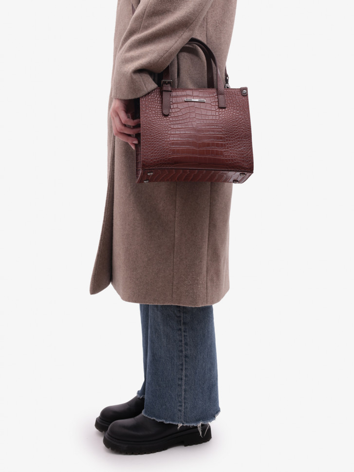 Сумка женская Karya 2402 коричневый крокодил Сумка женская Karya 2402 коричневый крокодил