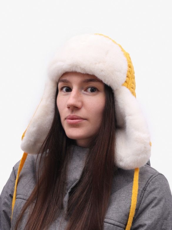Ушанка Warm Goddess 2705 желтая