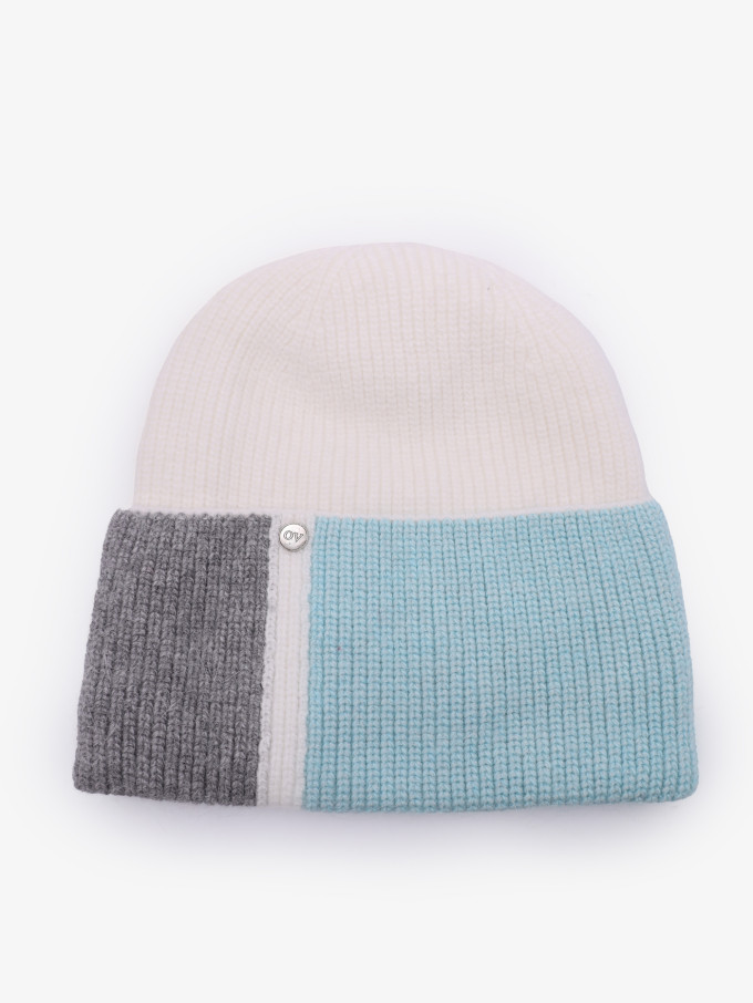 Шапка OvenTrico 1570 белый/бирюзовый/серый Шапка OvenTrico 1570 белый/бирюзовый/серый