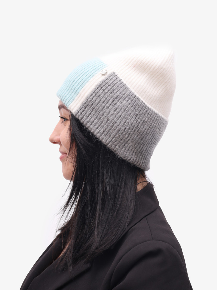 Шапка OvenTrico 1570 белый/бирюзовый/серый