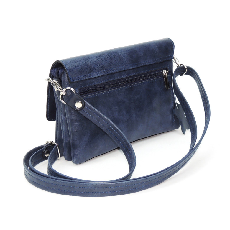 Синяя женская кожаная сумка Natalia Kalinovskaya «Роксан» Растение