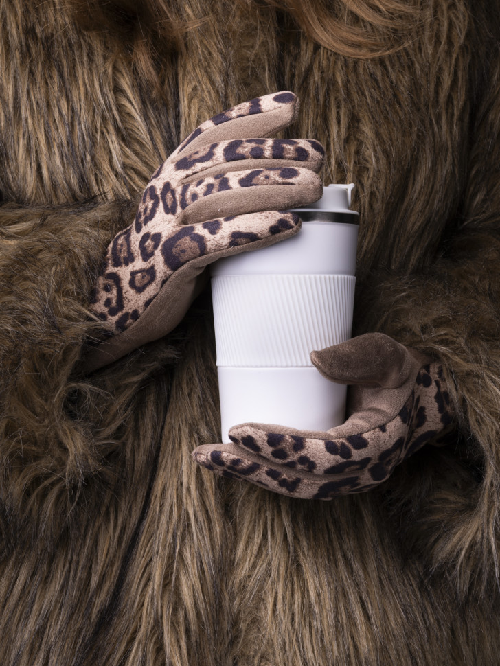 Перчатки женские Victory Леопард бежевые Перчатки женские Victory Леопард бежевые