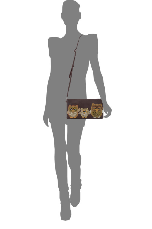 Сумка женская Protege, ДС-251-100 "Совята №1" чёрная