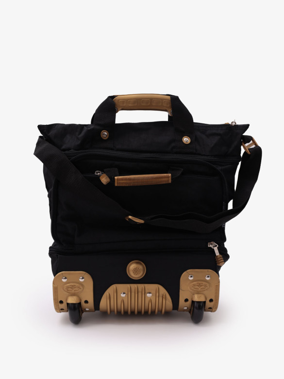 Сумка-трансформер дорожная хозяйственная на 2 колёсах TsV 526,22 чёрная/бронза