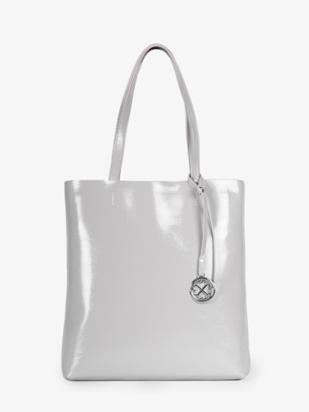 Сумка женская Baggins KDL-1300 лак светло-серая