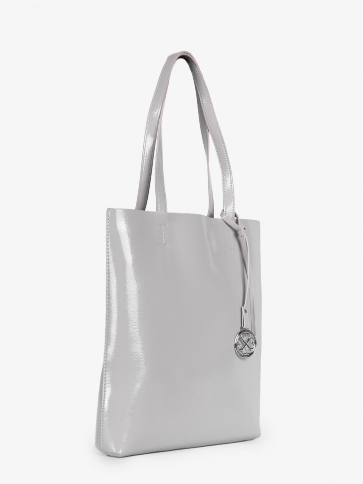 Сумка женская Baggins KDL-1300 лак светло-серая Сумка женская Baggins KDL-1300 лак светло-серая