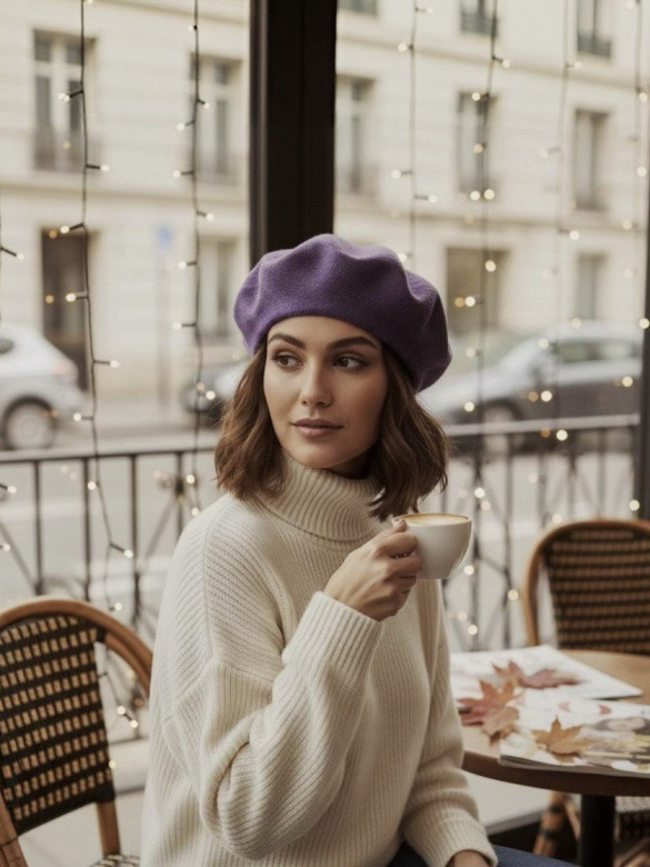 Берет женский Stigler, ягодный джем