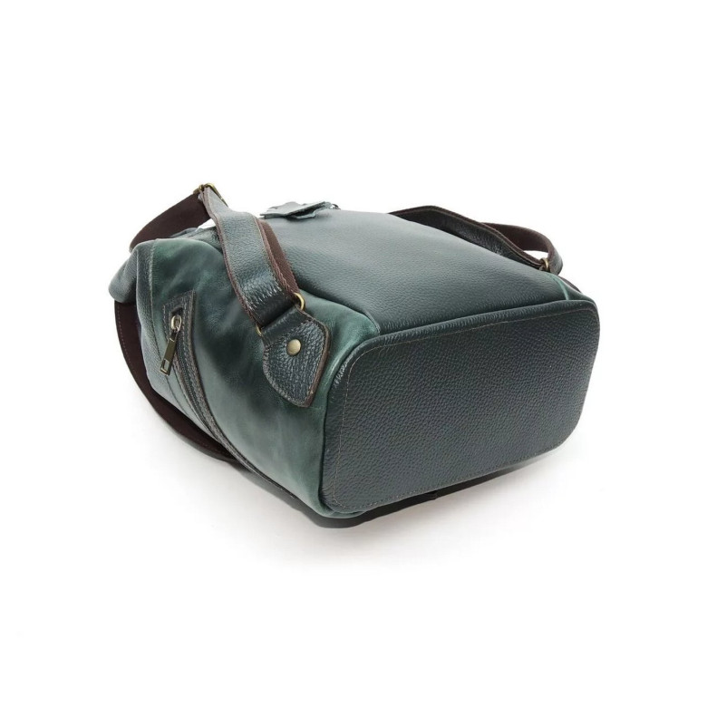 Рюкзак кожаный зелёный Natalia Kalinovskaya «Жанна»