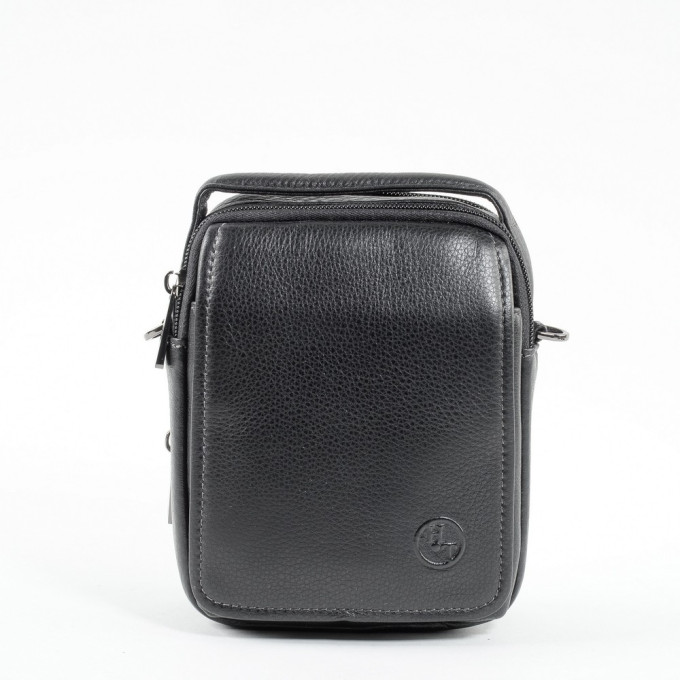 Сумка мужская из натуральной кожи HT 407-21 чёрная Сумка мужская из натуральной кожи HT 407-21 чёрная