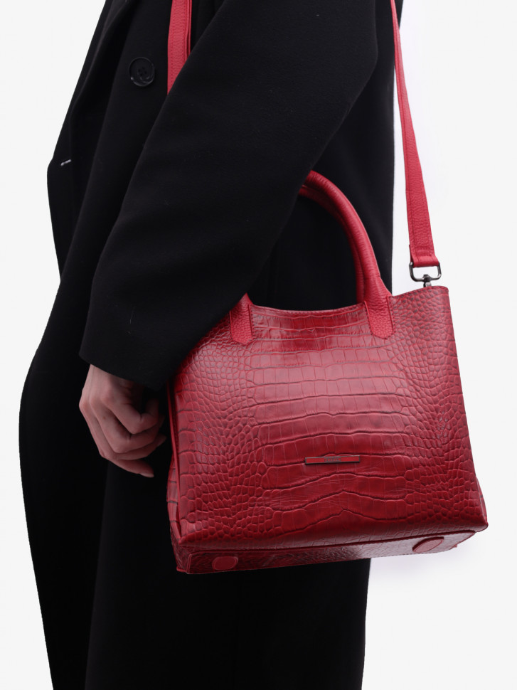 Сумка женская Karya 2392 красный крокодил