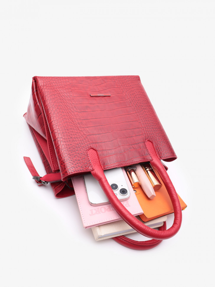 Сумка женская Karya 2392 красный крокодил
