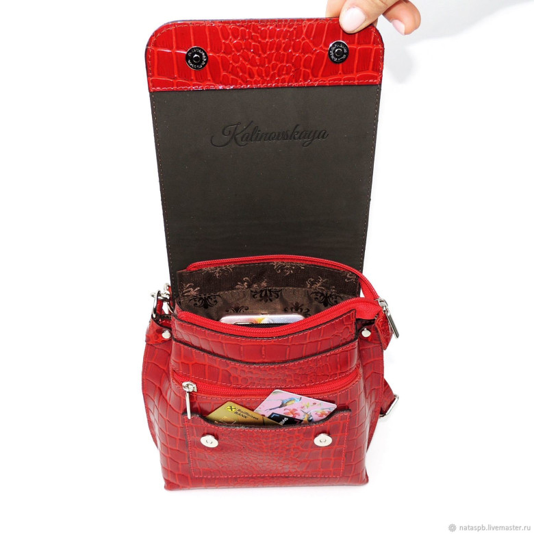 Женская кожаная сумка Natalia Kalinovskaya С 86р.991 красный крокодил Женская кожаная сумка Natalia Kalinovskaya С 86р.991 красный крокодил