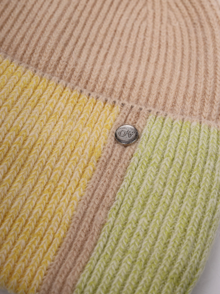 Шапка OvenTrico 1570 бежевый/желтый/липа