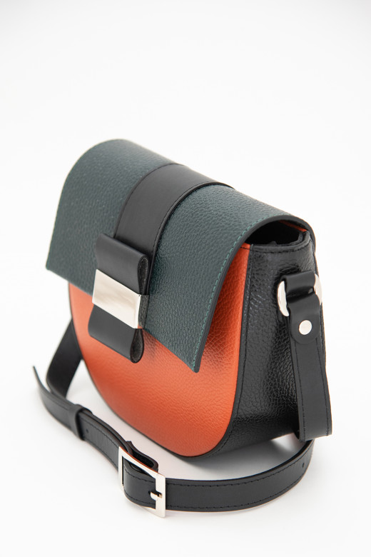 Сумка Protege Ц-471 черный/изумрудный/оранжевый