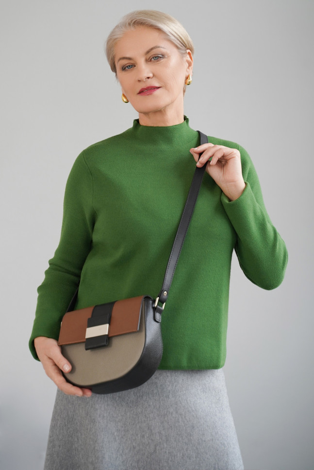 Сумка Protege Ц-471 черный/изумрудный/оранжевый