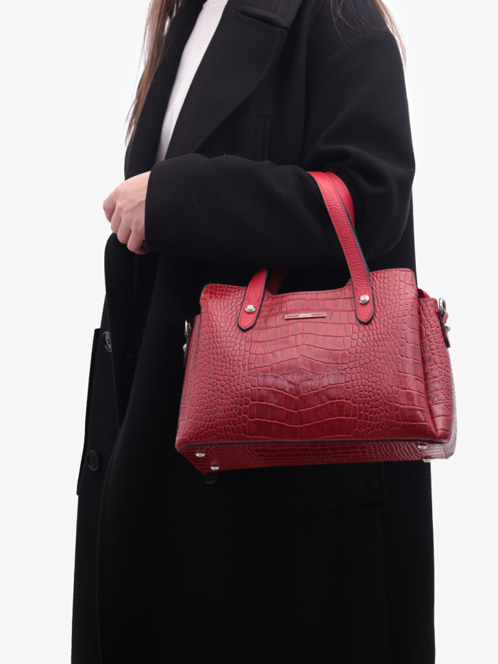 Сумка женская Karya 2390 красный крокодил флотер Сумка женская Karya 2390 красный крокодил флотер