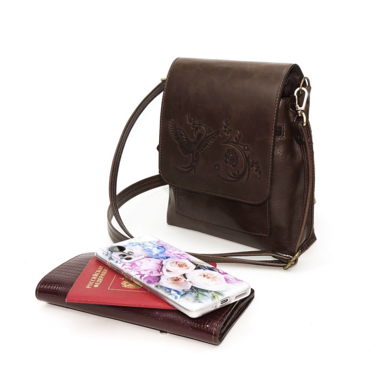 Женская кожаная сумка Natalia Kalinovskaya С86п-682 бордо