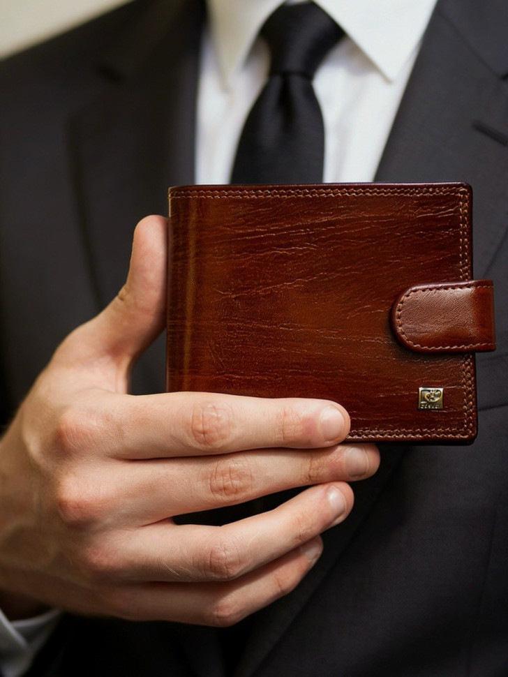 Портмоне мужское Cosset F14-327-089b коричневое