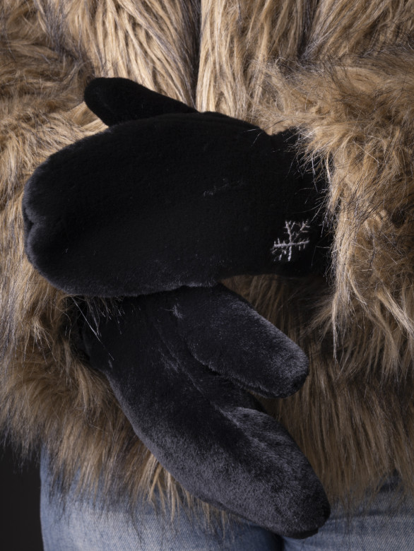 Варежки женская Baggins мех/снежинка