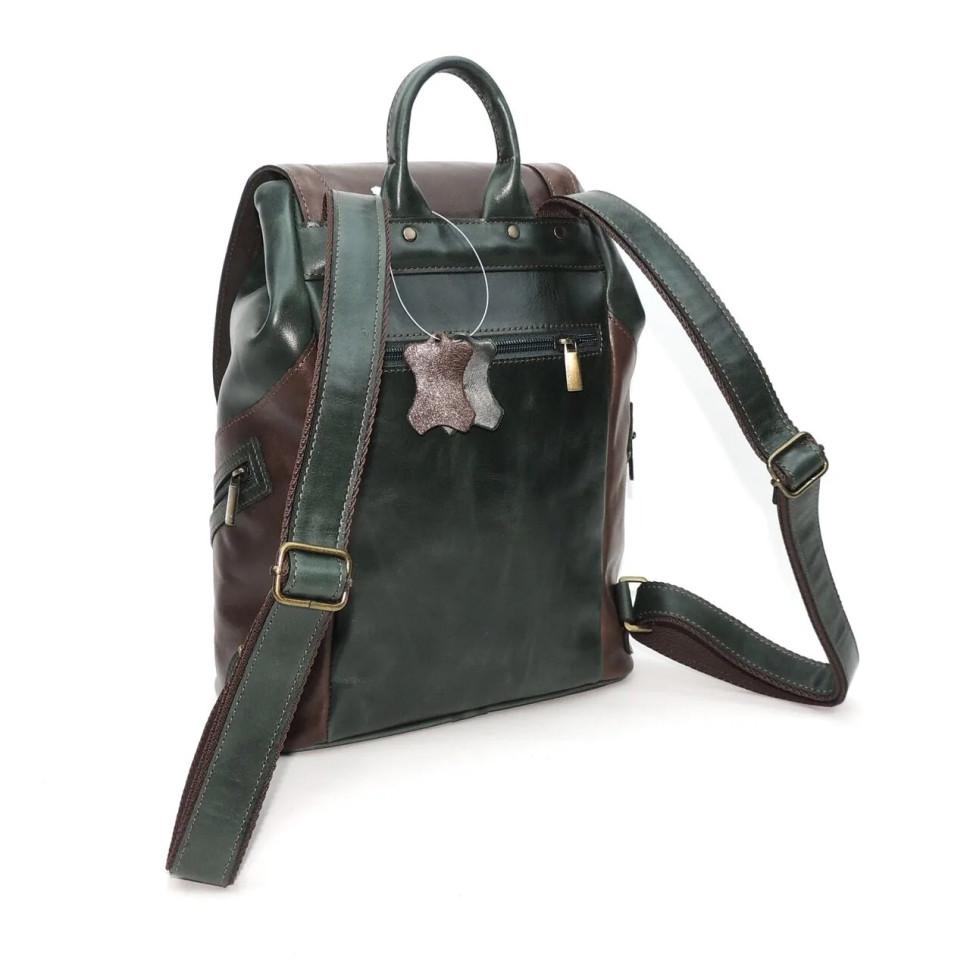 Рюкзак женский Natalia Kalinovskaya, "Стасия" зеленый/коричневый 