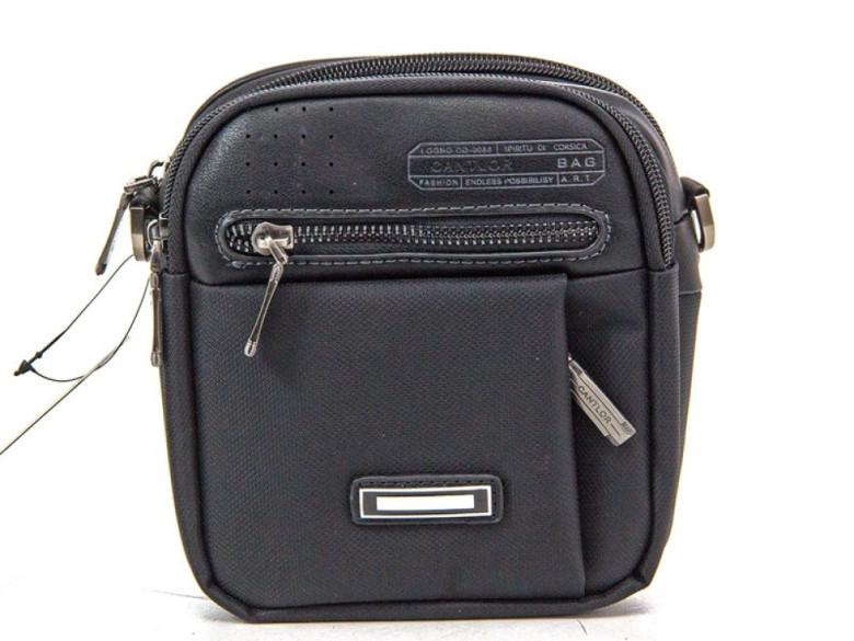 Мужская сумка-планшет из экокожи Cantlor GW104 чёрная