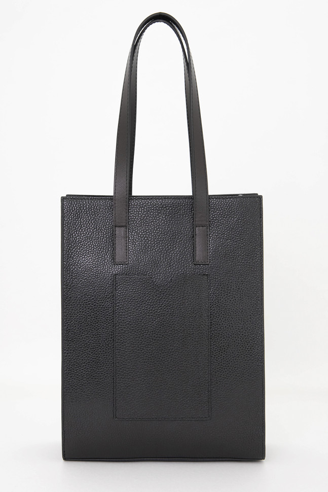 Сумка Protege  Ц-594 чёрный флотер+коричневая гладкая