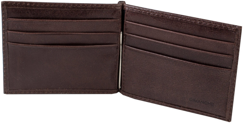 Зажим для денег Dimanche Camel 639/M коричневый, с отделением для мелочи