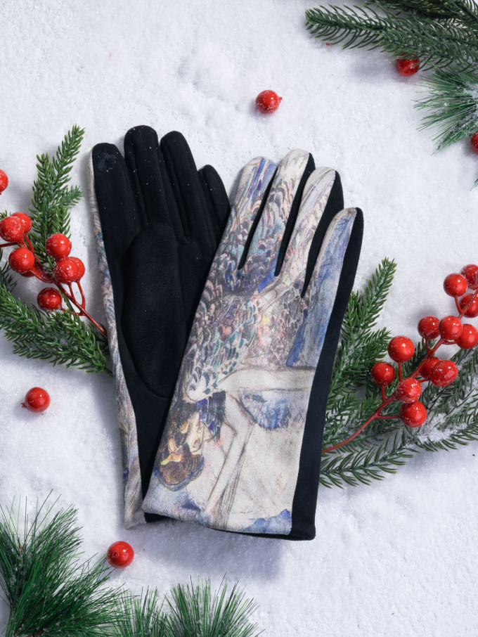 Перчатки женские Ангел 111-8 девушка абстр.