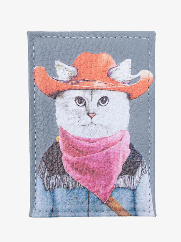 Обложка для проездного кот ковбой