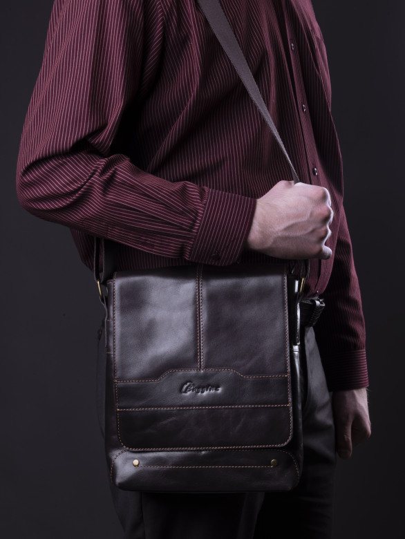 Сумка мужская Baggins 0107 коричневая пулап Сумка мужская Baggins 0107 коричневая пулап